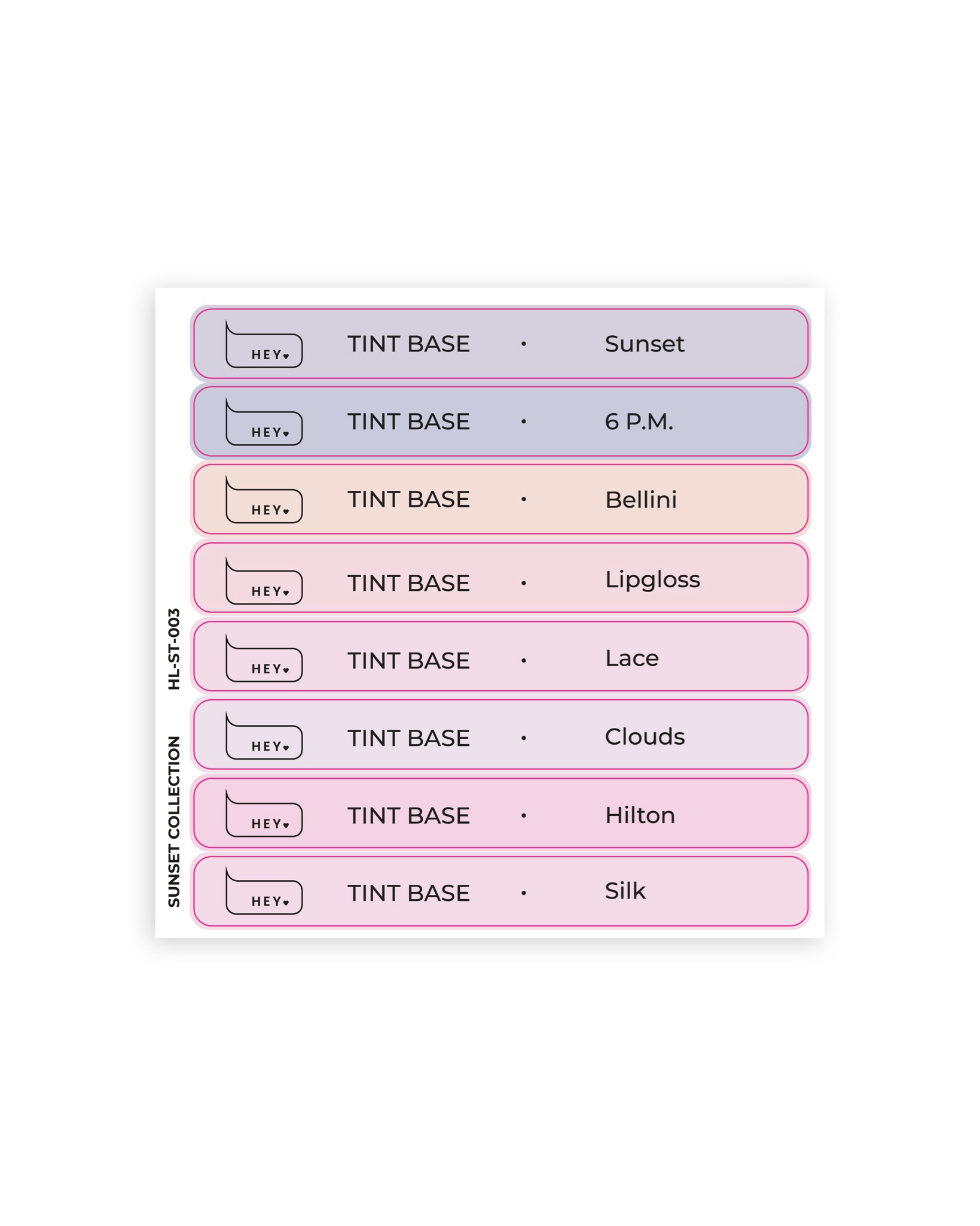 HEYLOVE - Pop Stickers (Tint Base - Sunset)