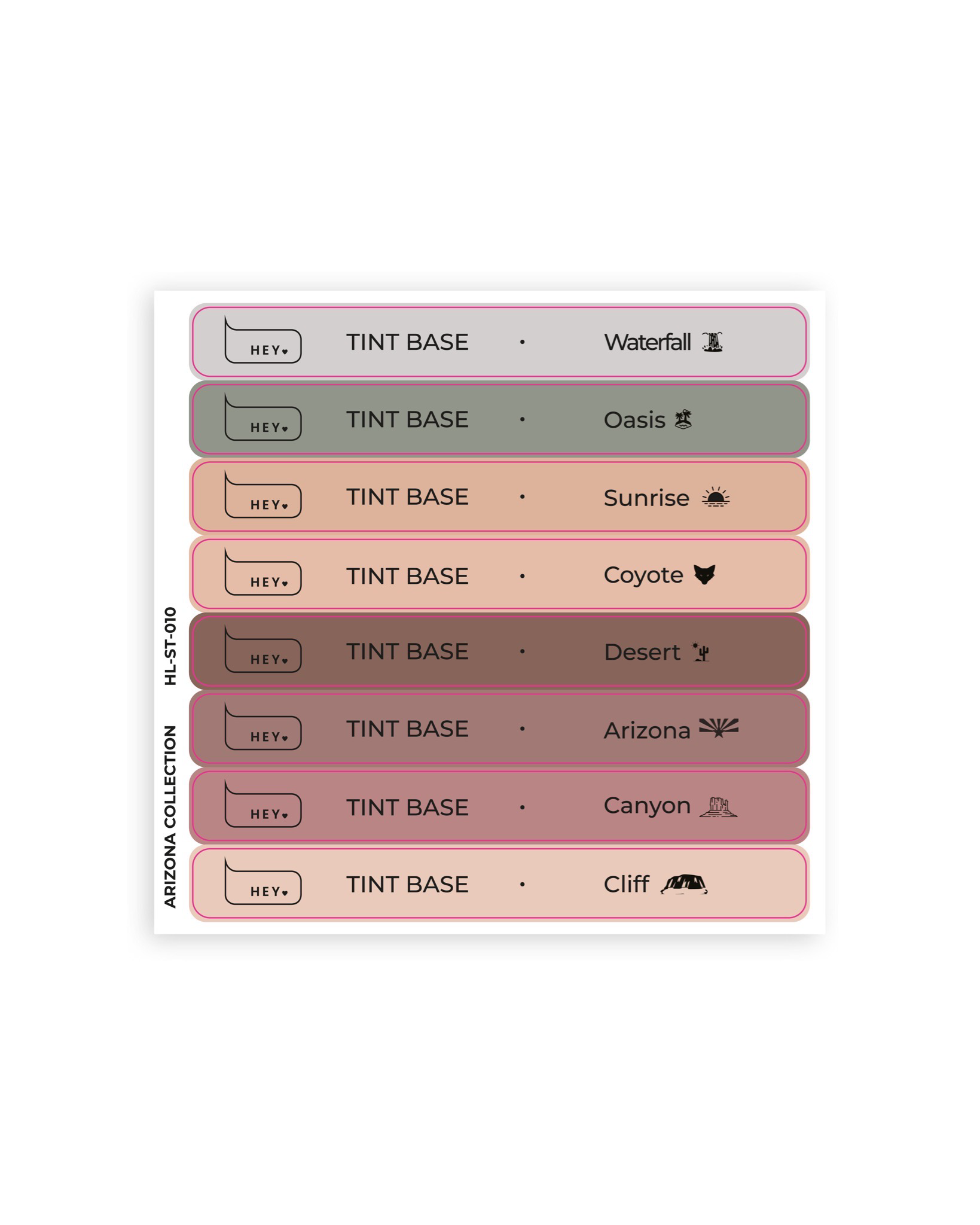 HEYLOVE - Pop Stickers (Tint Base - Arizona)